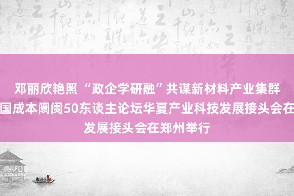 邓丽欣艳照 “政企学研融”共谋新材料产业集群发展：中国成本阛阓50东谈主论坛华夏产业科技发展接头会在郑州举行